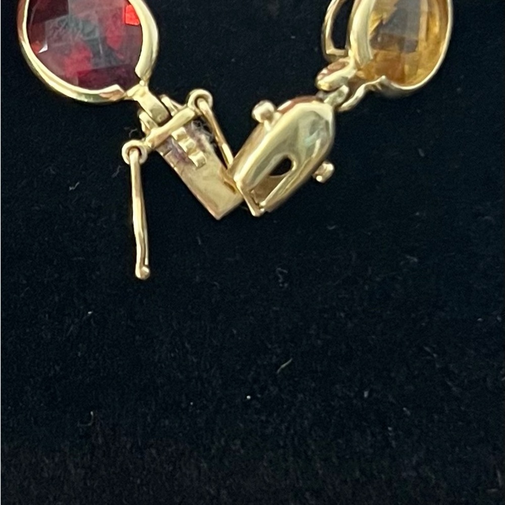 Multicolor Gemstone Tennis Bracelet in 14K Gold Setting - Picture 3 of 7